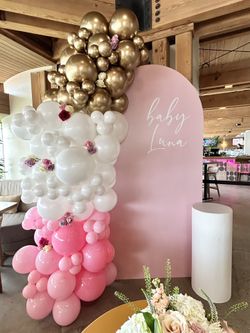 Pink  White Balloon decoration