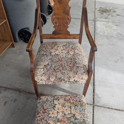 Vintage Chair With Footstool