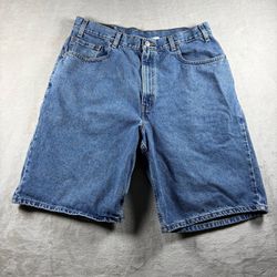 Vintage 90s Levi’s 560 Denim Shorts Mens 36 Blue Baggy Loose Fit 10” Inseam#2997