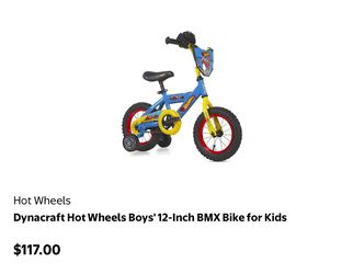 A new Dynacraft Hot Wheels 12-inch BMX Bike