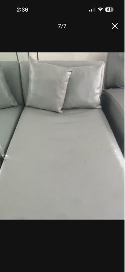 Gray Faux Leather Sectional Sofa