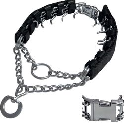 Prong Training Collar for Dogs, Adjustable Dog Pinch Collar with Quick Release Buckle, No Pull Collar for Small Medium Large Dogs, Extra Link and Caps