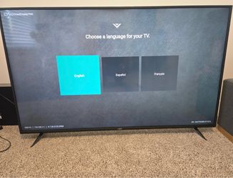 TV AND sound bar:  Vizio 60-inch and Samsung sound bar/subwoofer