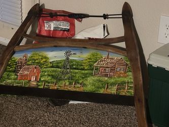 On the farm bow saw painting