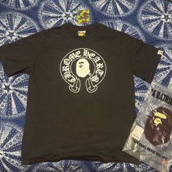 Black chrome/bape tee, size medium