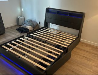 Bedframe with LED lights