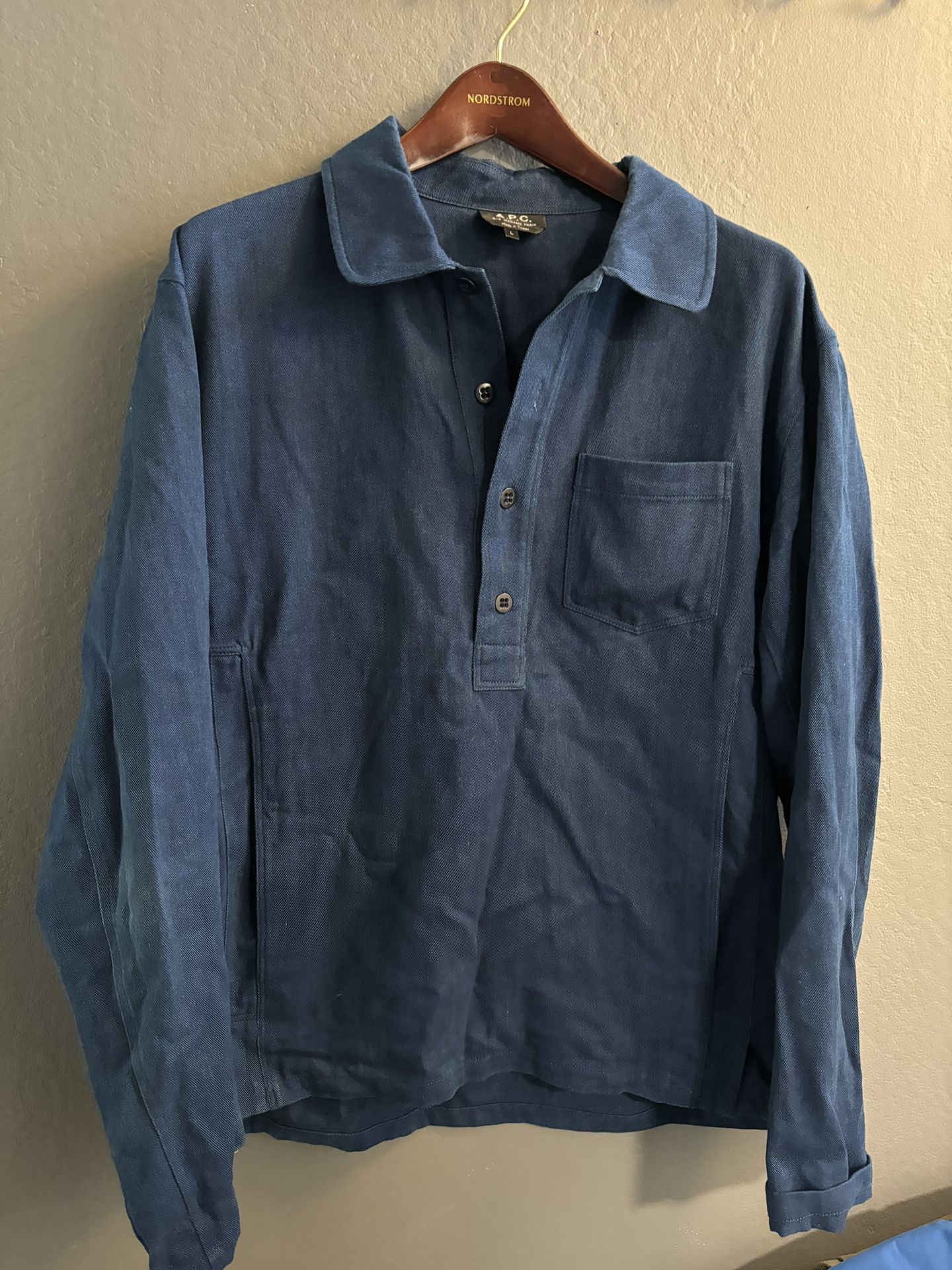 Apc Haddock Liquette Shirt Jacket men’s large denim material very nice originally paid 250 