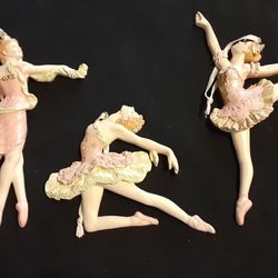 Xmas Tree Ornament Set of (3) Ballerinas 