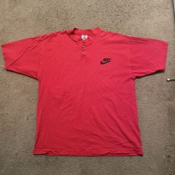 Nike red baseball shirt Size L #henley #athleisure
