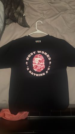 BAPE ABC Camo Busy Works Sta Tee ‘Black/Pink’