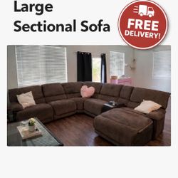 Brown Sectional Sofa – Great Condition Free delivery 🚚