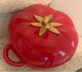 Enameled Cast Iron Tomato Dutch Oven $45 brand new