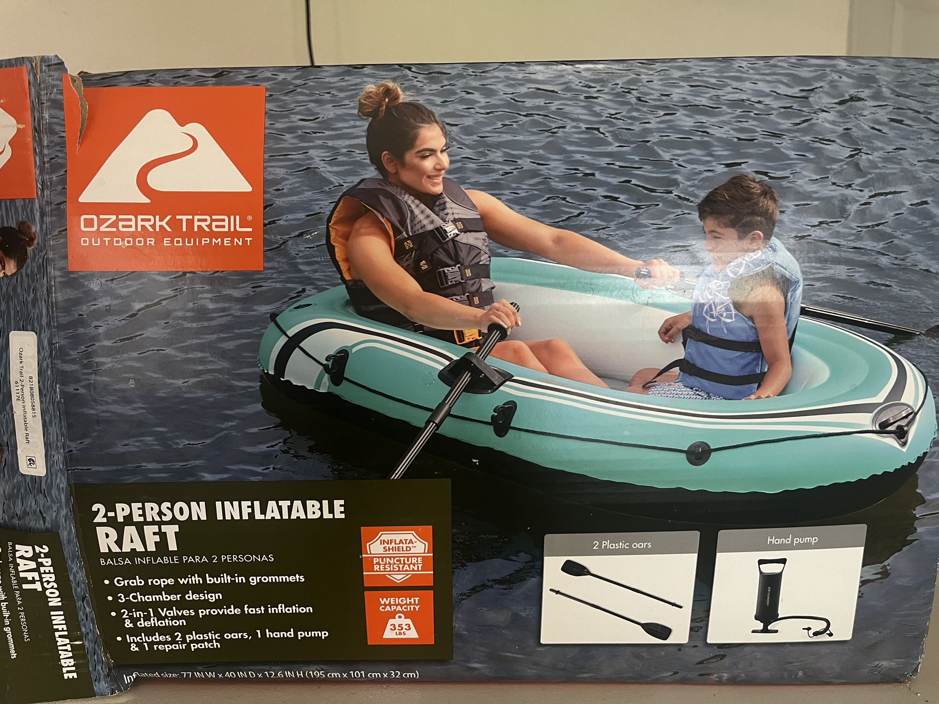 Ozark Trail 77 In. x 40 In. 2 Person Inflatable Raft