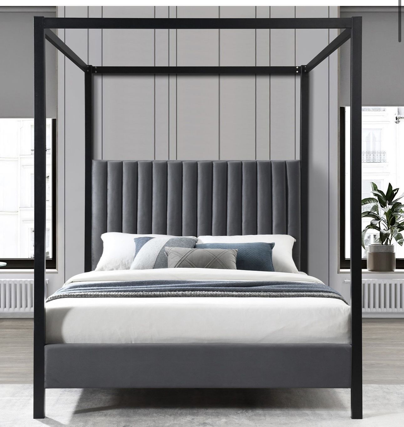 Canopy Bed Black Queen