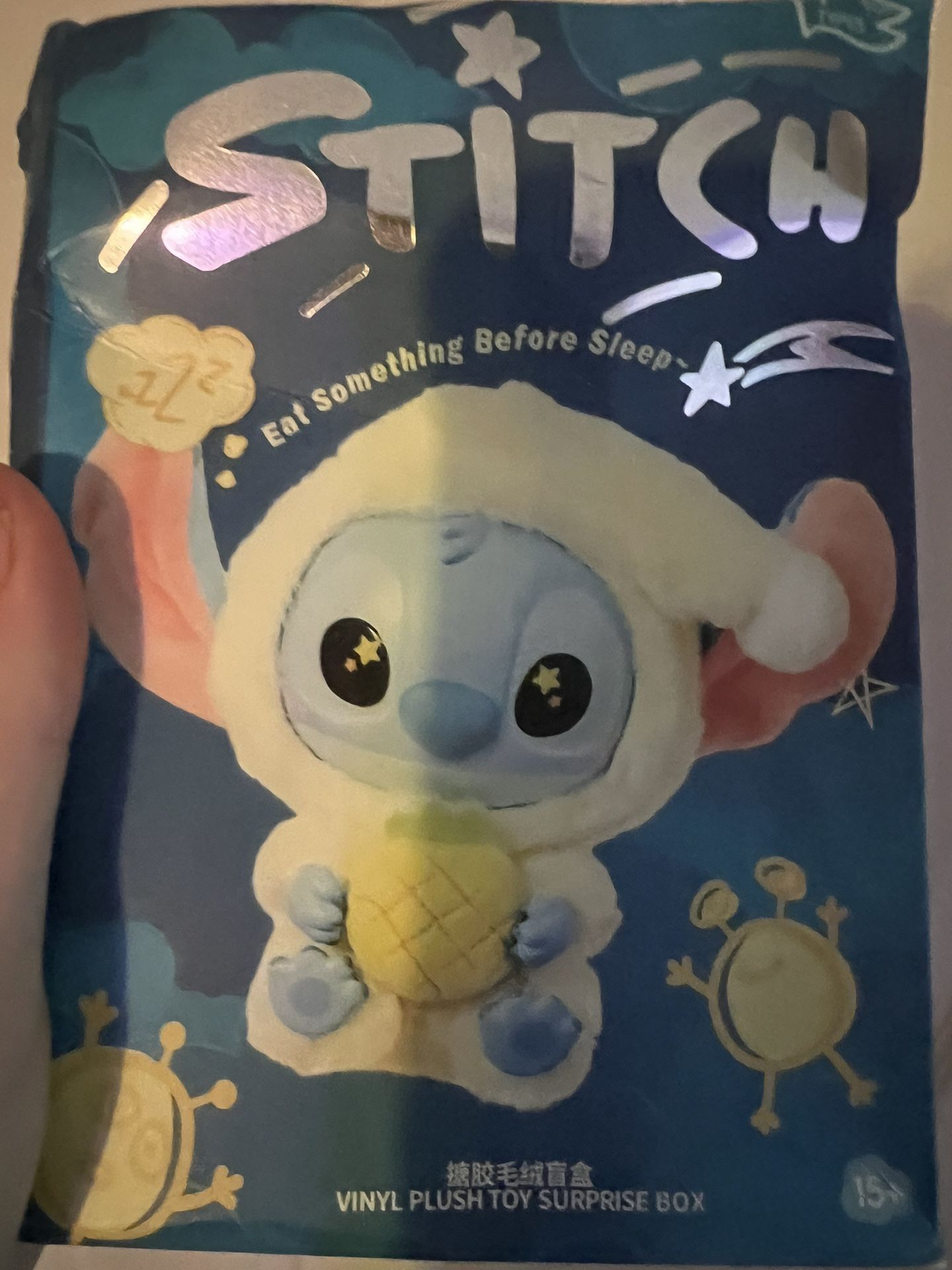Brand New UNOPENED Stitch Miniso “eat Something Before Bed” Plush Blind Box