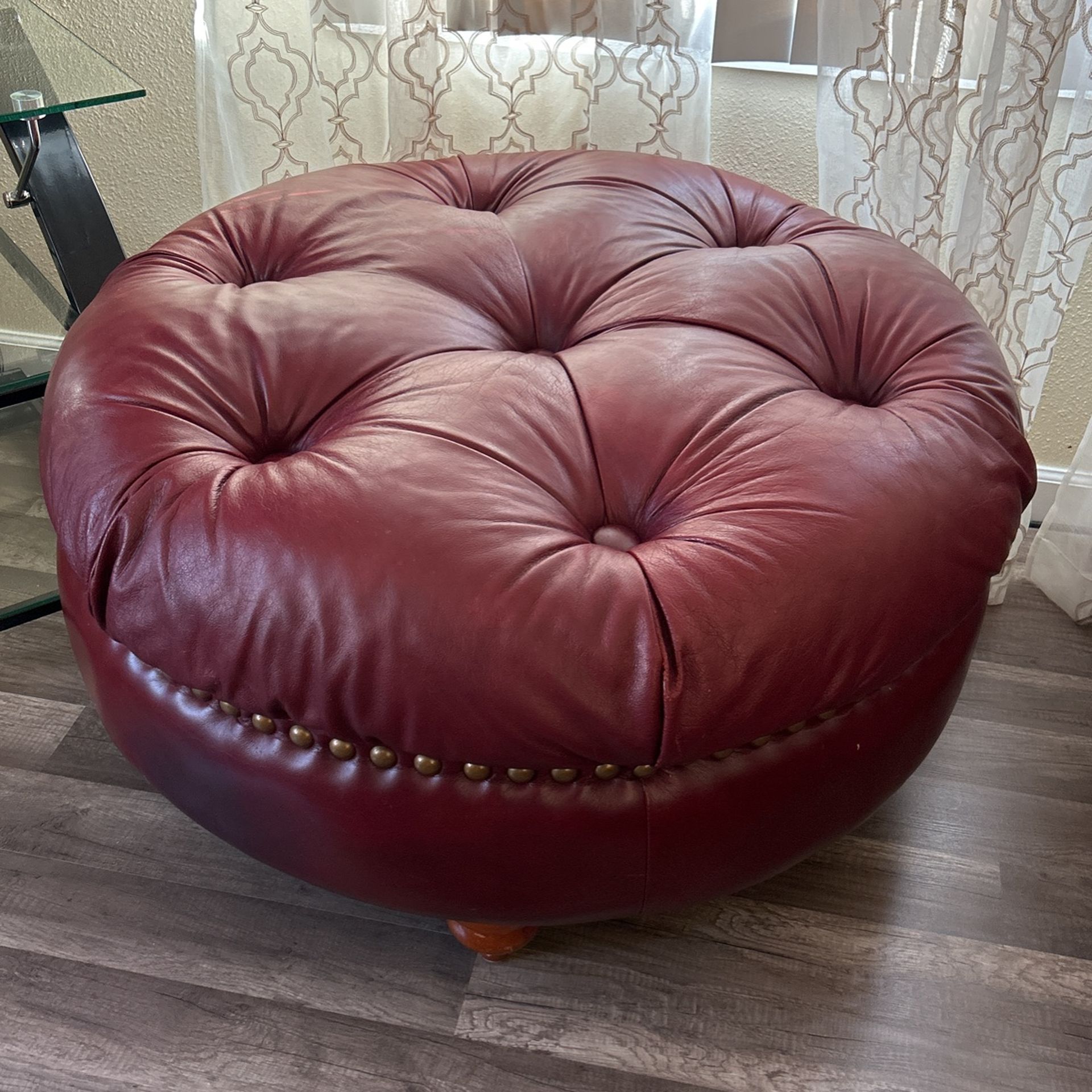 Burgundy Ottoman