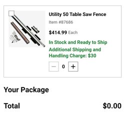 Vega 50 Inch Table Saw Fence 