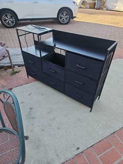 Slim black dresser