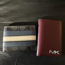 Two Wallets for men; Coach and Michael Kors