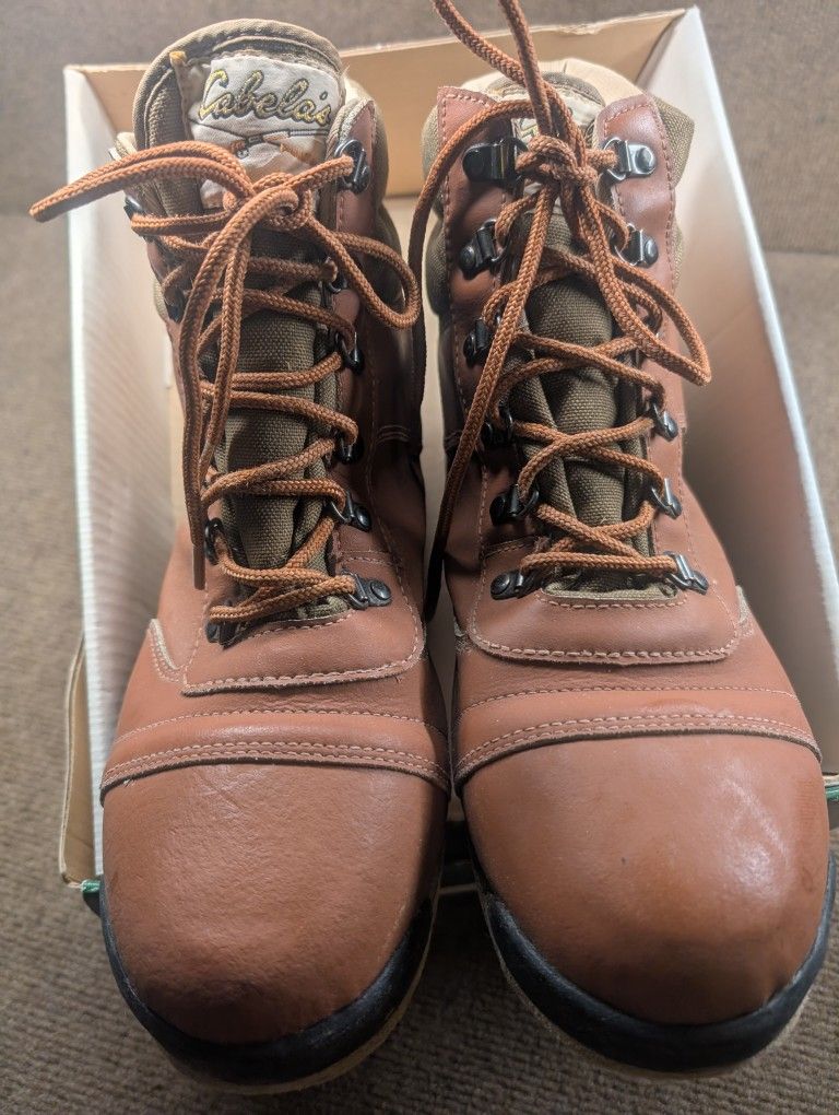 Vintage Cabela's Ankle Boots Brown Lace Up Felt Soles Size 10WB88215L preowned