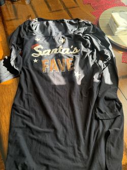 Black dress with 'Santa's Fave' design