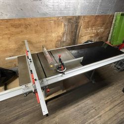 10" Craftsman table saw with rolling platform, wing, and accessories