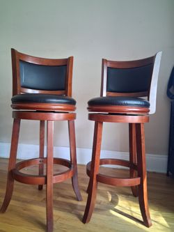 Brown and plack Boraam Augusta Swivel Stool chairs