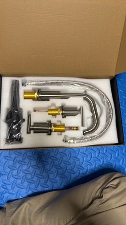 TRUSTMI 8 in. Widespread Double Handle Bathroom Faucet w/ Metal Pop-up Drain