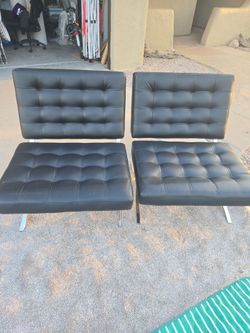 Barcelona style chair-pair