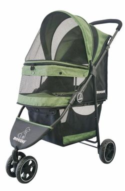 Roodo Pet Stroller Green and Black