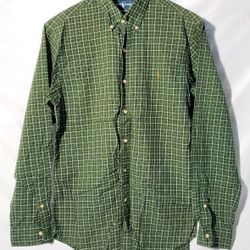 Polo Ralph Lauren Blake Green Plaid Button Pony Long Sleeve Shirt Mens Size M