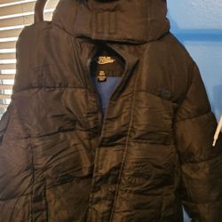 10/12 Black With Blue Fleece Lining Winter Jacket