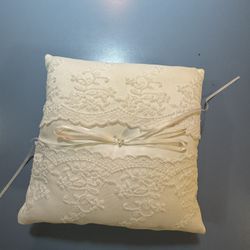 White Ring Bearer Pillow