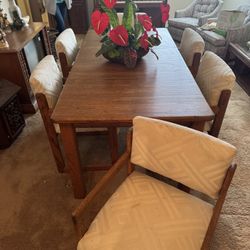 Solid Oak Dining Table X 6 Chairs