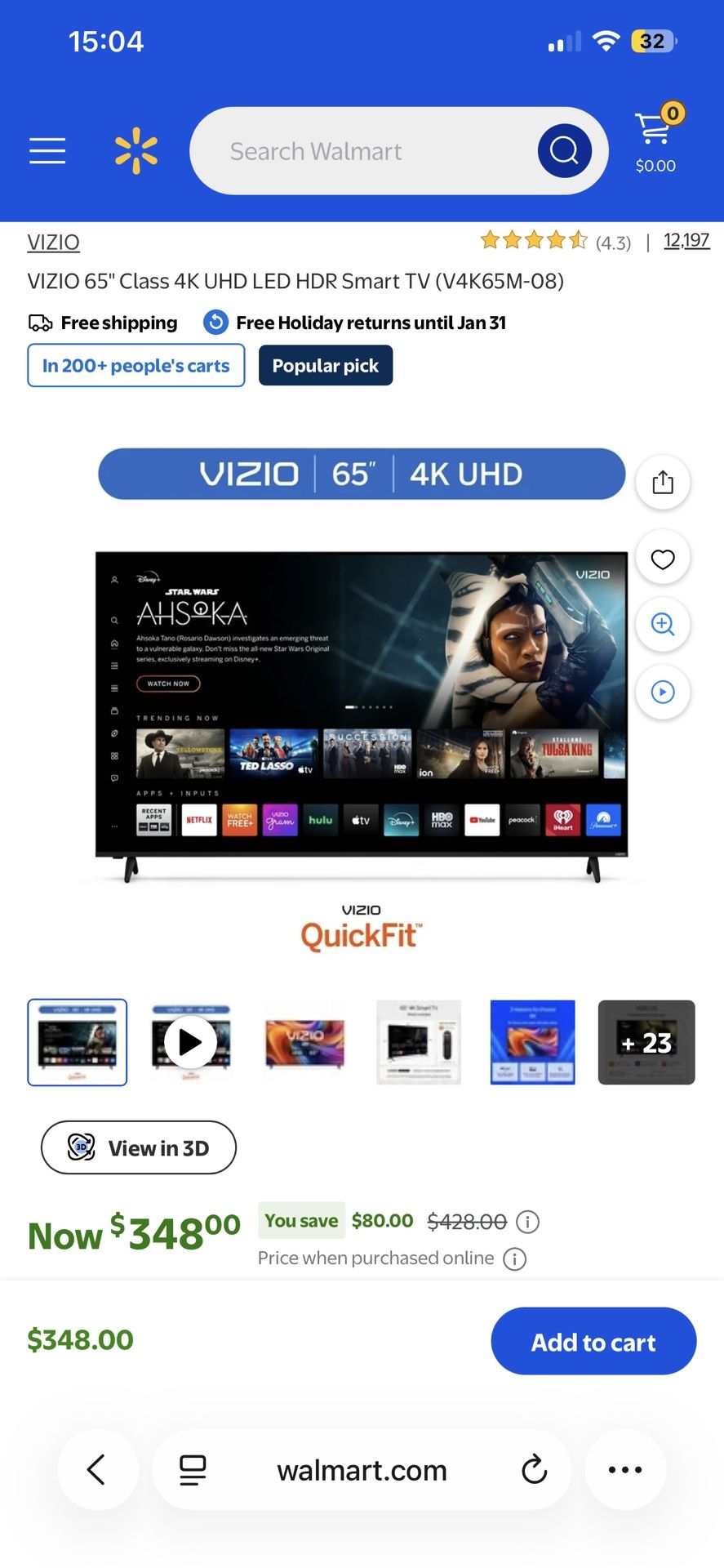 VIZIO 65inch TV