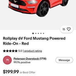 Kids Electric Car - Red Mustang 