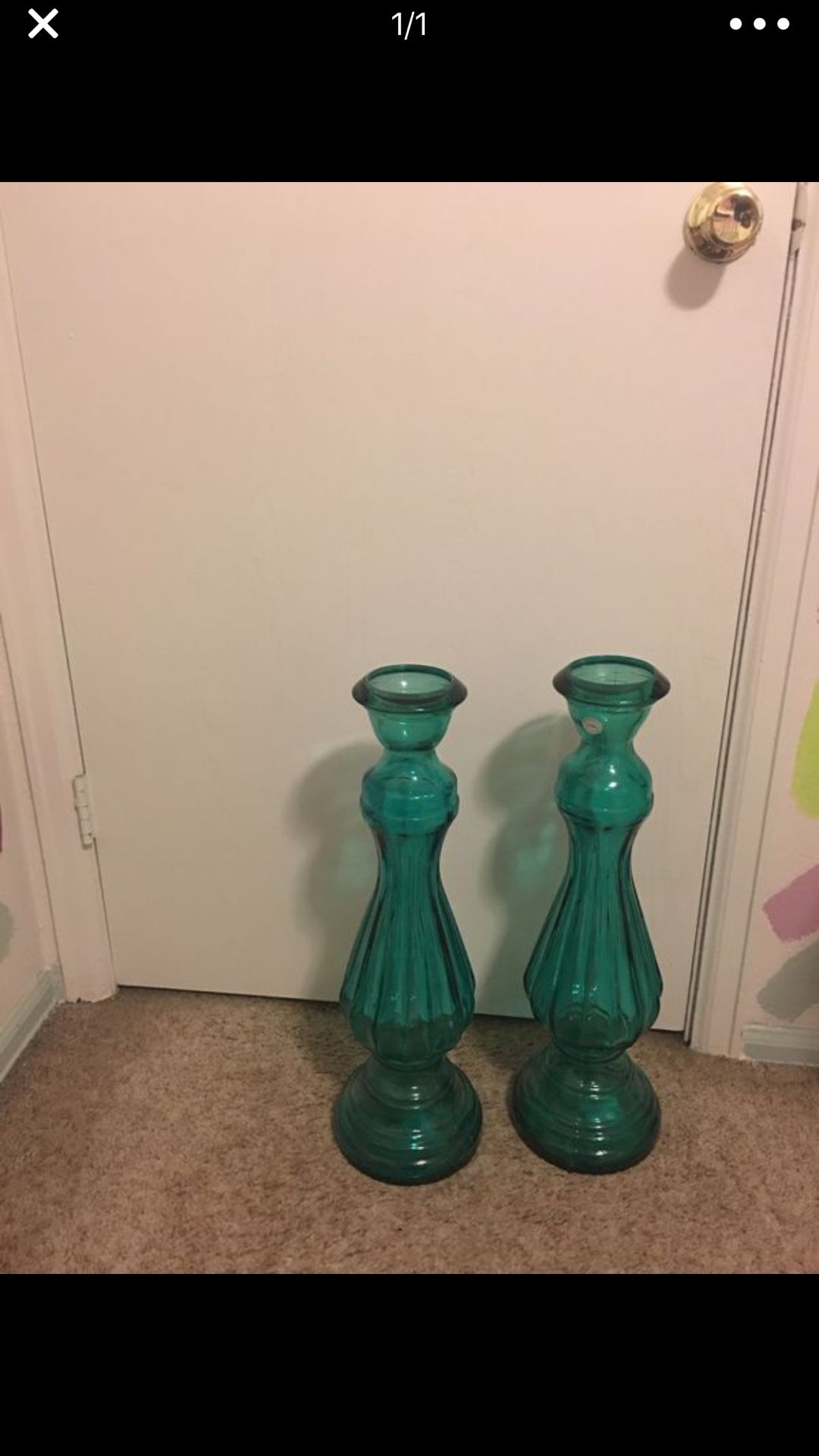 Turquoise 100% recycled glass vases