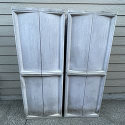 Sterilite Plastic Storage Cabinet/ Sheds - Set Of 2
