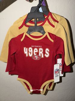 49ERS Infant Boy 2 Color Cotton Long Sleeve Onesie Sizes 3/6 & 12months