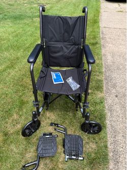 Drive Medical Lightweight Folding Transport Chair Wheelchair