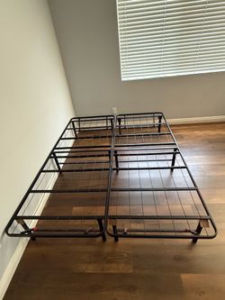 Basics Bed Frame with Storage, Foldable Metal Platform