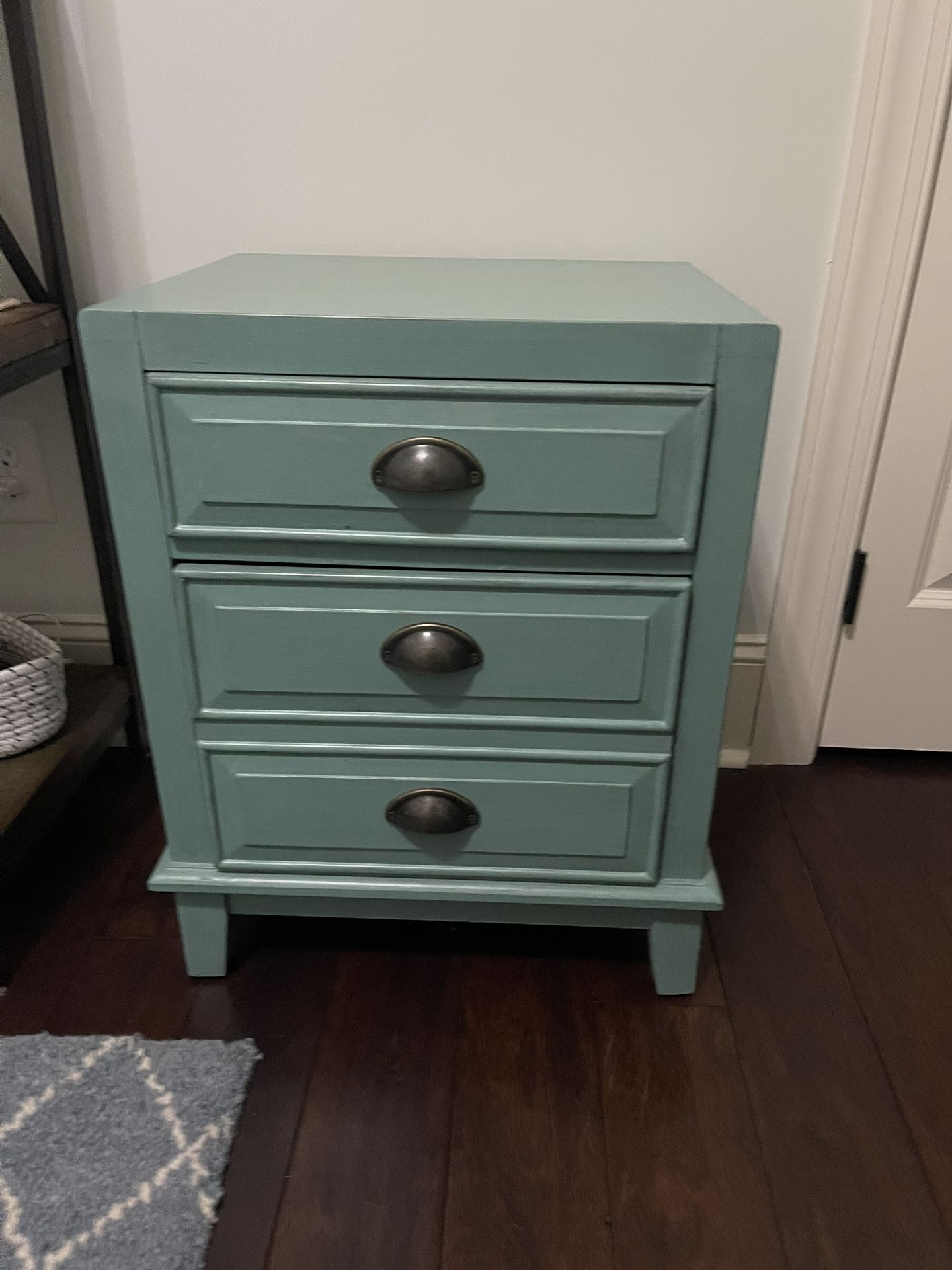 Blue Wooden File Cabinet