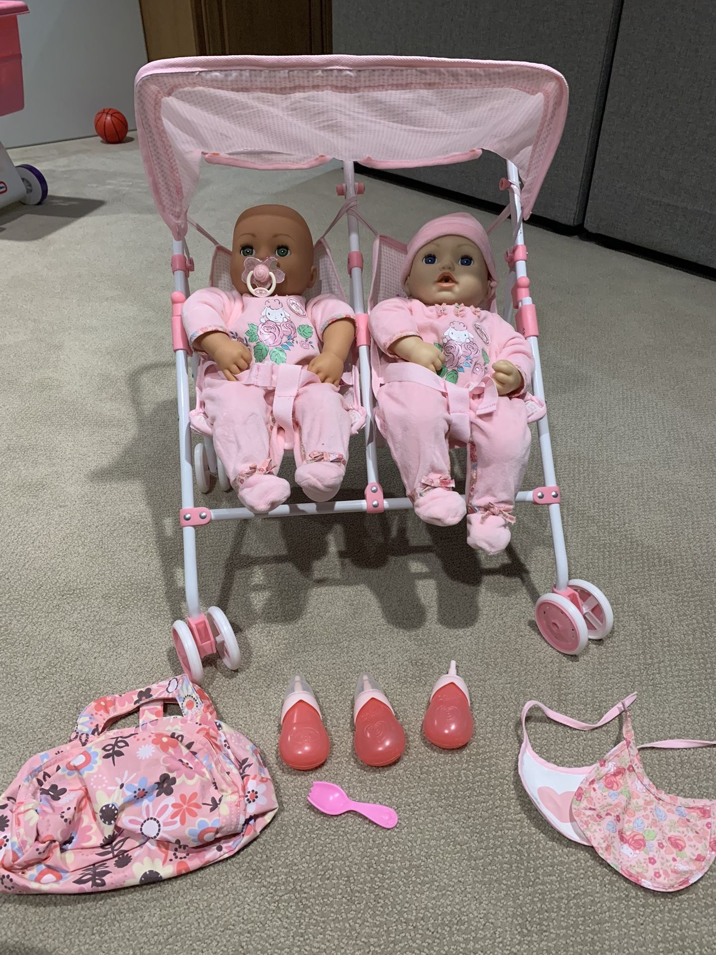 Talking Dolls, Stroller & Carrier 