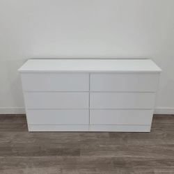 White 6-Drawer Double Dresser