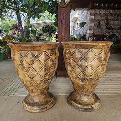 Large Diamond Design Urns Clay Pots, Planters, Plants. Pottery, Talavera $110 cada una