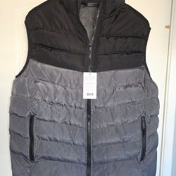 Men's Vest Chaleco Gray Black XL New
