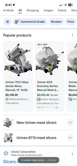 Univex Commercial Meat Slicer