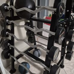 Dumbells With Racks And Barbells