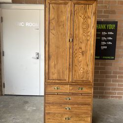 Thomasville Campaign style Armoire w/drawers and shelves
