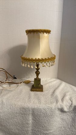 Vintage Onyx And Brass Lamp 